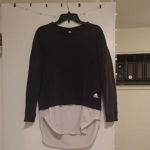Adidas Black and White Long Sleeve Top